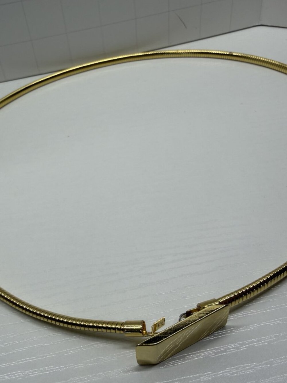 Vintage Gold Tone Skinny Stretch Snake Chain Belt Coil Disco Retro 70s 80s XS